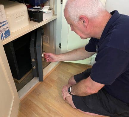Barry Hodges Emergency locksmith in Whitstable opening a safe